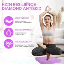 Exercise Balance Pad Balance Foam Mat For Physical Therapy Equipment And Strength Stability Training, Slip Resistant Foam Mat For Yoga, Pilates, Meditation Gardening Knee Pads - Purple - View 7