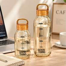 1個橘色透明刻度水瓶，330ml/620ml 塑料水杯附透明刻度與便攜手把，可愛輕巧可重複使用飲水瓶，適用於學校、辦公室、露營、旅行、戶外及日常飲水 - 橘色 - 查看 5