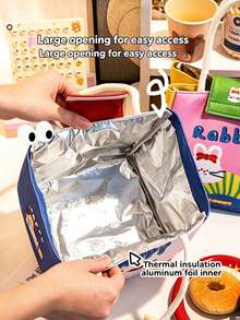 Cartoon Student Breakfast Bag, Thermal Bag, Portable Bento Bag, Office Worker Thermal Insulation And Cold Lunch Box Bag, Thickened Portable Bento Bag - Multicolor - View 3