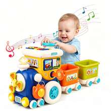 Educational Music Train Toy - Toddler Learning Train Set With Lights & Sounds, Teaches Numbers & Letters, Push & Pull Toy, Birthday Gift For 12+ Months - Multicolor - View 5