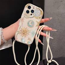 Convenient Lanyard Phone Case With Multi-Functional Adjustable Lanyard And Crossbody Shoulder Strap, Feather-Style Shell, Easy And Convenient TPU Shockproof Protective Case For Apple Phone - Multicolor - View 2
