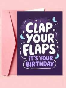 1pc Birthday Card, "Flap Your Wings" Humorous Birthday Card, Suitable For Birthday Celebration Party Gift, Thickened And Enlarged Envelope And Card - Multicolor - View 2