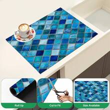 1pc Plaid Pattern Diatomaceous Earth Drying Mat, Non-Slip Heat-Resistant Absorbent Mat, Suitable For Kitchen Countertop, Coffee Machine, Tableware, Home Cafe Bar Party Decor Placemat Gift - Multicolor - View 8
