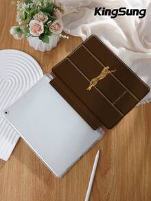 Kingsung 豹紋平板保護殼，相容 iPad Air 8(M4)2026(11/13 吋)、9.7/10.2/10.5/10.9/12.9/Pro 11、第 10 代，相容 Galaxy Tab S6 Lite 10.4 吋，相容 Kindle Paperwhite 第 12 代 2024、Kindle(第 11 代)2022，柔軟防摔，智慧支架/自動喚醒/睡眠 - 彩色 - 查看 4