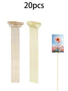 40pcs/20pcs Metal Gift Card Holder Sticks, Suitable For Bouquets, Wedding Centerpieces, Photo Frame Holders, Card Flower Stands, Applicable For Graduation, Wedding, Mother's Day Gift Packaging Card Holders - Love - View 13