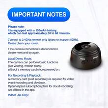 Mini Wireless Camera, Indoor Security Camera, Home Safety Surveillance Camera, Portable Camera, Security Camera, Real-Time Viewing, Rechargeable Recording, Suitable For Home, Car, Office And Other Scenarios, Supports 2.4G WiFi Only - Black - View 4