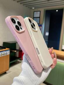 3pcs Solid Color Faux Leather Texture Waterproof Anti-Slip Anti-Fall Phone Cases, Matte Soft TPU Shockproof Protective Covers, Minimalist Aesthetic Dopamine Black / Pink / Cream White Phone Cases, Daily Use & Birthday / Valentine's Day / Mother's Day / Anniversary Gift Choice, Compatible With Iphone Case& Galaxy Case - Multicolor - View 10