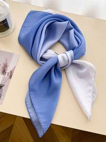 1pc Bandana Gradient Atmosphere Print Scarf, Faux Silk Vintage Premium Feel Sun Protection Shawl Neck Tie Square Scarf Necktie Headscarf - Multicolor - View 11