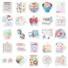 52pcs Blue & Pink INS Style Graffiti Stickers, Personalized Korean ...