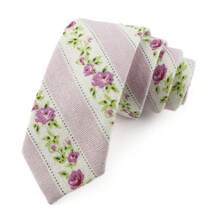 ZONFAZ 1pc Men's Fashion Linen Tie, 6cm Narrow Width, Cartoon Animal Pattern Design, Wedding Party Outfit Accessory,Accessories,Graduation Gift - Multicolor - View 20