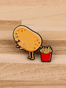 1pc Cute Potato Enamel Pin, Food Lover Brooch Cufflink Badge, Suitable For Backpack, Clothing Accessory, Fashion Jewelry And Gift For Friends - Multicolor - View 4