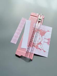 Dual-Blade Paper Cutter A4 Paper Trimmer Small Manual Paper Cutting Machine Office Use Handmade Multi-Function Cutting Tool Portable Ruler Paper Cutter Desktop Paper Trimming Tool - Single Piece - View 6