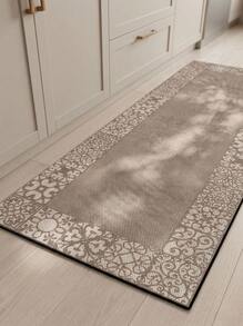 Cirelle 1pc Linen-Color Silicone Kitchen Mat Carpet, All-Season Anti-Fatigue, Soft & Comfortable, Anti-Slip & Anti-Fall, Absorbent & Quick-Drying, Easy To Clean, Wear-Resistant, Fit For Kitchen, Dining Room, Entrance, Laundry Room, Hallway, Bathroom,  Etc. - Multicolor - View 2