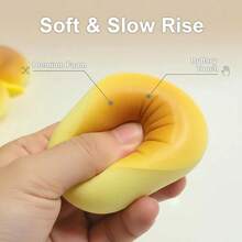 1pc Ultra-Realistic Half-Baked Cheesecake Squishy Toy Set - Slow Rebound Stress Relief Toy, Handmade & Scented. Perfect For Office Workers, Stress Relief, Desk Decor, Classroom Rewards, Party Favors And Holiday Gifts! - Multicolor - View 2
