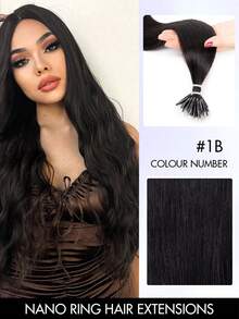 12-22 Inch Nano Ring Hair Extensions, 100% Human Hair, Natural Black, Silky Straight, Remy Human Hair, Micro Nano Ring Hair Weft, Women Nano Ring Hair Extensions - Multicolor - View 51