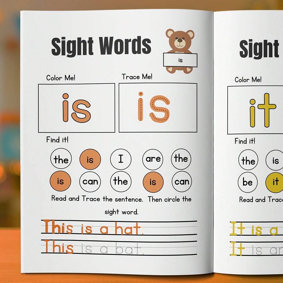 Word And Sentence Practice Book – Learn Easy Words In Short Sentences – Great For Letter Tracing, Reading And Early English Learning – Preschool & Kindergarten Workbook - Easy Words Workbook - View 1