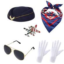 Set de 5 accesorios de azafata, adecuado para combinar con el uniforme de azafata de verano, para fiestas, baile, eventos de azafatas - Multicolor - Ver 18