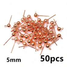 50pcs 3/4/5mm Ball Stud Earring Basic Pins Stoppers Connector For DIY Jewelry Making Accessories Supplies - Ball Stud Pins - View 21
