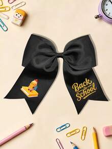 1pc Back To School Cartoon Pencil Print Large Bow Hair Clip, Preppy Style Ribbon Hairpin, Sweet Student Hair Accessory For Girls - Books and Pens - View 16