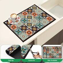 1pc Plaid Pattern Diatomaceous Earth Drying Mat, Non-Slip Heat-Resistant Absorbent Pad, Suitable For Kitchen Countertop, Coffee Machine, Tableware, Home Cafe Bar Party Decoration Placemat Gift - Multicolor - View 5