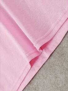 Printed Crew Neck T-Shirt For Girls - Pink - View 3