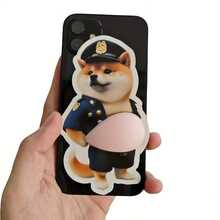 3D Sticker 1片/2片/5片創意炸雞貼紙柴犬肚皮狗貼紙肚皮狗系列印花貼紙剪貼簿裝飾 - 墨綠色 - 查看 1