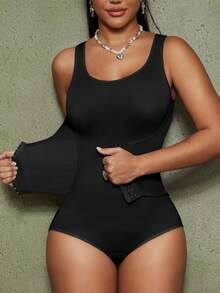 1pc Women Seamless Shapewear, Tummy Control, Butt Lifting, Body Shaper - Black - View 8