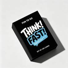Think Fast - The Perfect Gift For Adults And Family, 100-Card Game Of Quick Thinking And Fast Answers, Ideal For Birthdays, Christmas, Game Nights And Family Reunions - Black - View 7