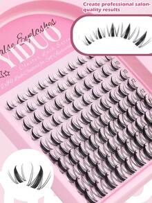 YIDUO Eyelash Cluster Set 1400pcs Cartoon Wet Glossy Soft Fine 40D 50D 60D 80D 9-16mm Continuous Length D Curl Individual Lashes Including Fairy Cartoon Style Lower Lashes Beginner Complete DIY Eyelash Tool Kit - Multicolor - View 5