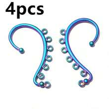 4pcs 60x36mm DIY Earrings Ear Cuffs DIY Jewelry Making Accessories Gold Silver Color Bridal Hair Combs Findings - 60x36mm - View 9