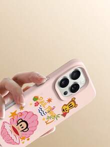 官方授權 Paul Frank 液態矽膠手機殼，全包覆防摔相機保護，卡通熊大嘴猴殼椰子樹椰子汁海星海浪百合花字母海洋圖案，新款適用 Xs/Xsmax/Xr/11/12/13/14/15/16/17Pro Max 手機保護殼，節日禮物，日常通勤，日常防摔高質感款式 - 彩色 - 查看 5