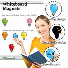 hoojojo 6pcs Light Bulb Shaped Magnetic Stickers, Refrigerator Magnets, 6 Colors, Suitable For Whiteboard Decoration, Marking And Sticky Notes, Reusable And Erasable, Back To School Essentials - Multicolor - View 2