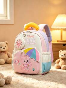 1pc Personalized Back To School Cute Cat & Dinosaur Print Casual Backpack, Zipper Closure Nylon Material, Adjustable Shoulder Straps, Hand-Carry, With Mini Round Coin Purse, Suitable For School, Shopping, Daily Outings, Outdoor Trips, Birthday Gift - Multicolor - View 7