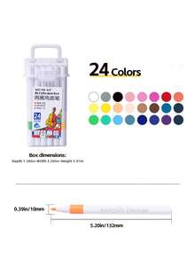 24/48/80 Colors Washable Acrylic Marker Set, Water-Based Painting Pens With Portable Storage Box, Quick-Dry Art Supplies, Suitable For Stone, Wood, Canvas, Ceramic And DIY Crafts, Back To School - Sets - View 6