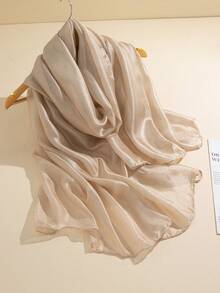 1pc Soft Breathable Minimalist Solid Scarf Daily Collocation For Daily Life - Khaki - View 5
