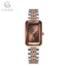CILOA 1pc New Style Ladies Exquisite High-End Small Square Waterproof Watch - Coffee Brown - View 1