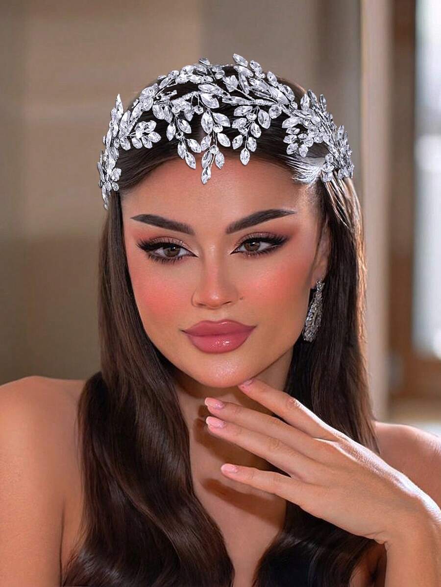 1 pieza Diadema elegante de strass hecha a mano Accesorio para el cabello de novia y dama de honor Adecuado para fiesta celebración regalo de cumpleaños