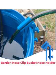 1pc Pool Hose Holder, Barrel-Shaped Leak-Proof Clip Design, Multi-Functional Garden & Home Use Hook, Supports Bucket And Hose Fixing - Fixture - View 4