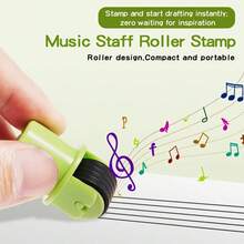 1pc Automatic Inking Music Staff Roller Stamp, 5-Line Staff Symbol Drawing Tool, Instant Sheet Music Generator For Blank Paper, Journals, Musicians, Teachers And Students - Multicolor - View 3