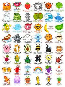 50Pcs Punny Positive Affirmation Stickers, Funny Pun Quote Sticker Pack, Cute Decals For Classroom Management & Student Incentives - Multicolor - View 6