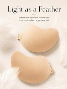 1/2 Packs Pleated Peach Shape Self-Adhesive Bra, Seamless Invisible Backless Lifting Nipple Covers For Wedding Evening Dresses - Multicolor - View 10
