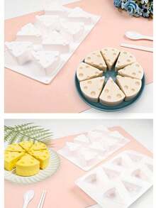 1pc Cheese Shaped Silicone Mold, 8 Cavities, Suitable For Cake Balls, Cubes, Chocolate, Cakes, Mousse And French Desserts, Non-Stick Baking Mold - Multicolor - View 4