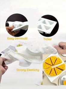 1pc Cheese Shaped Silicone Mold, 8 Cavities, Suitable For Cake Balls, Cubes, Chocolate, Cakes, Mousse And French Desserts, Non-Stick Baking Mold - Multicolor - View 8
