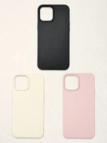3pcs Solid Color Faux Leather Texture Waterproof Anti-Slip Anti-Fall Phone Cases, Matte Soft TPU Shockproof Protective Covers, Minimalist Aesthetic Dopamine Black / Pink / Cream White Phone Cases, Daily Use & Birthday / Valentine's Day / Mother's Day / Anniversary Gift Choice, Compatible With Iphone Case& Galaxy Case - Multicolor - View 44
