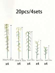 20個/10個/5個/1個 迷你竹樹模型裝飾品，人造綠色塑膠竹樹景觀裝飾，適用於DIY仙女花園、火車場景、微縮景觀手工藝、玻璃容器、盆栽植物裝飾、生日禮物 - 竹子 - 查看 13