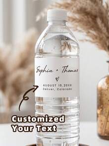 1/10/30/50pcs Customized Water Bottle Labels, 3 Styles, Personalized Wedding Decoration, Customizable Wedding Text Labels, Custom Name, Text, Blessing, Gift For Groom, Bride, Friends, Couples, Weddings, Parties, Holiday, Birthday, Wedding Favors - Multicolor - View 8