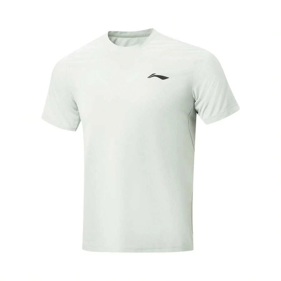 LI-NING Quick Dry Reflective Sports T-Shirt ATSW137, Men's Summer Breathable Workout & Running Top - Pale Bluish-gray - View 1