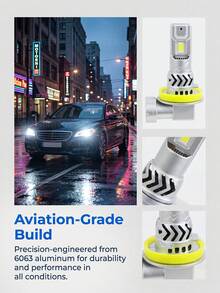 GLANBERT 2入組 H11/H9/9005/HB3 LED燈泡組合 6000K白光，H11 9005 LED車用大燈 Canbus 支援，風扇迷你尺寸 插即用 - 直插款帶風扇 - 查看 10