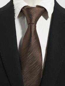 1PC Men's Fashion Elegant Striped Texture Tie Suitable For Party, Workplace, Formal Suit Matching - Multicolor - View 2