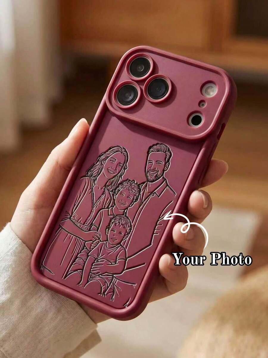 可客製化線條藝術設計手機殼，卡通圖案，相容 iPhone 18 17 16 15 14 13 12 11 Pro Max 與 Plus 系列，適合家庭、情侶、寵物、朋友個人肖像圖像客製化，相容 Galaxy S26 S25 S24 S23 S22 Ultra Plus A56 A55 A54 A53 A35 A15 A14 5G 裝置